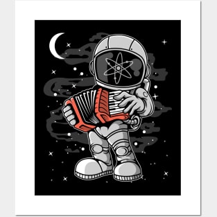 Astronaut Accordion Cosmos ATOM Coin To The Moon Crypto Token Cryptocurrency Blockchain Wallet Birthday Gift For Men Women Kids Posters and Art